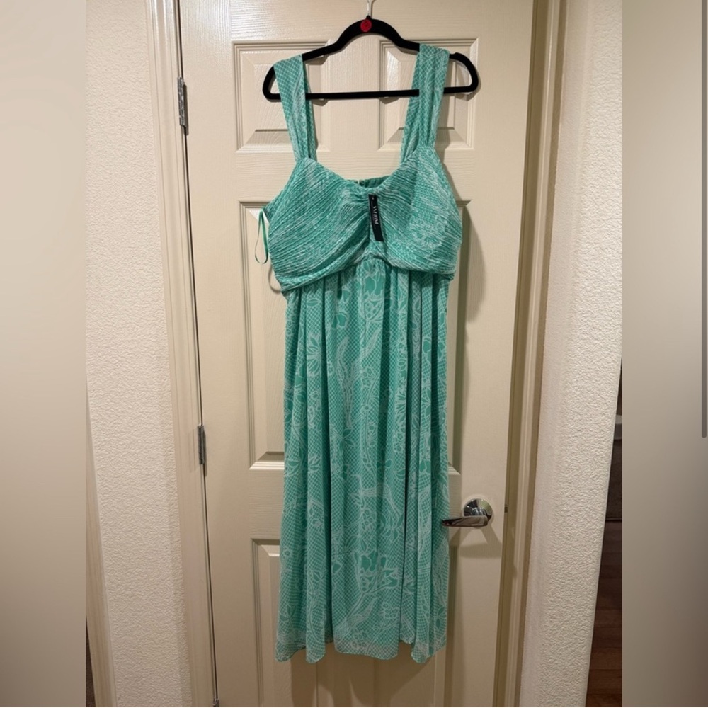 NWT White House Black Market Green Maxi Dress  16 Elegant Special Occasion